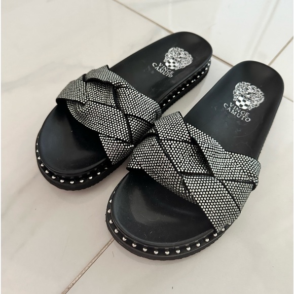 Vince Camuto Kevin Braid Embellished Slides - Picture 3 of 7